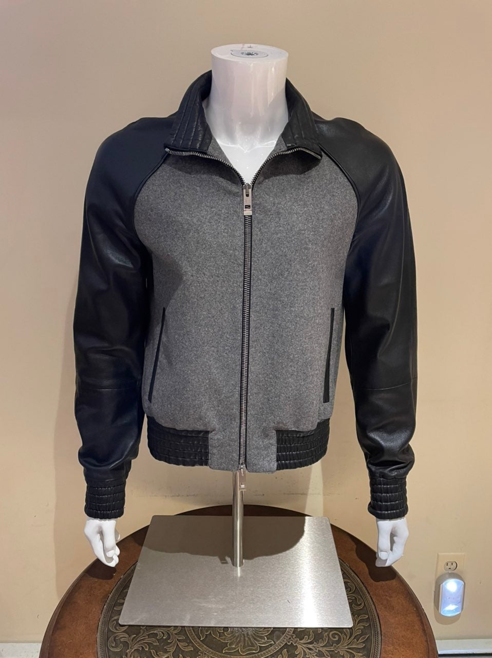 Dior Homme AW04 VOTC Leather & Wool Bomber Jacket Dior x SLIMANE Homme Jacket