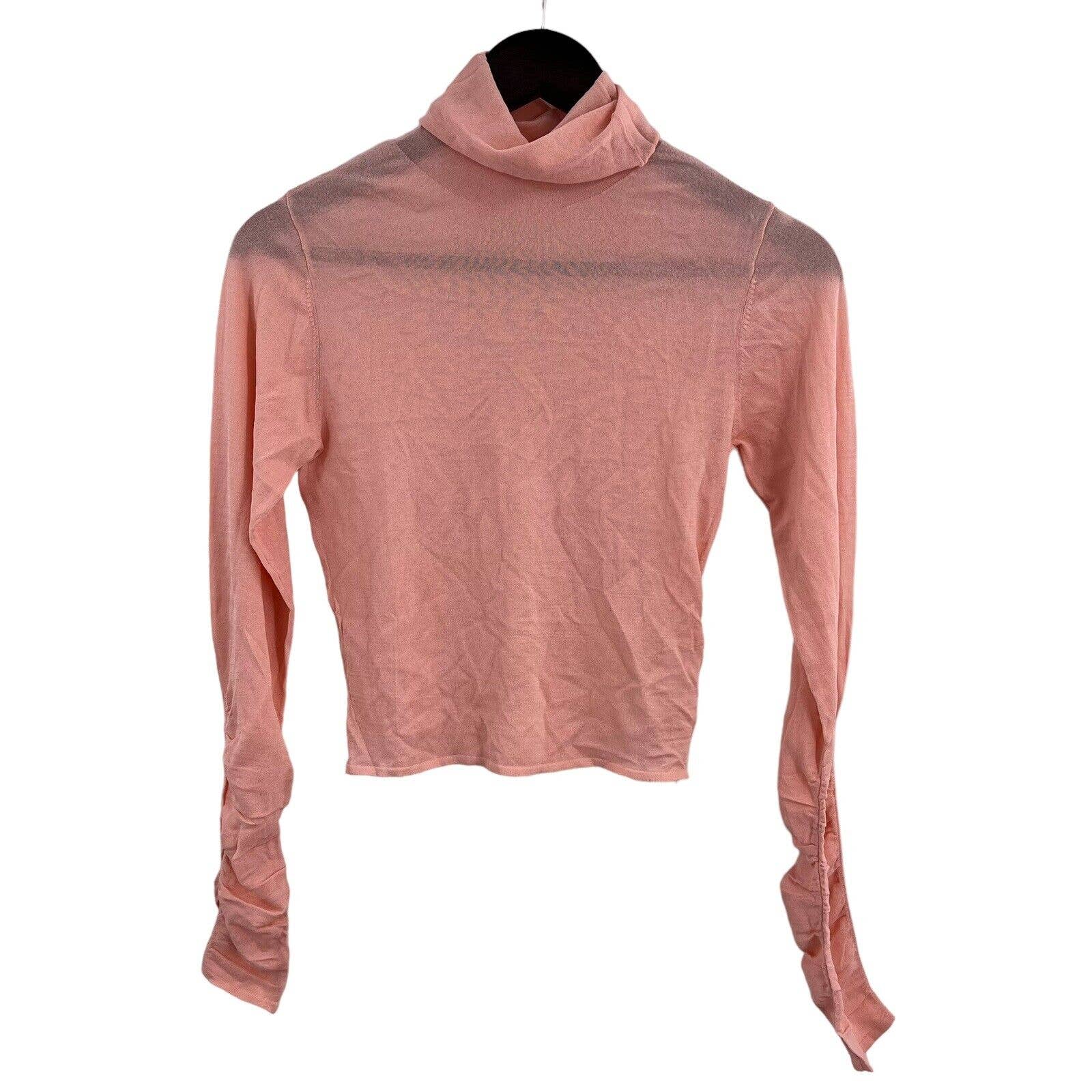 For Love and Lemons Sadie Turtleneck Pink Sheer Medium New