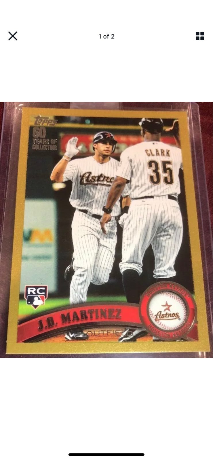 JD Martinez Topps Update GOLD RC # US186