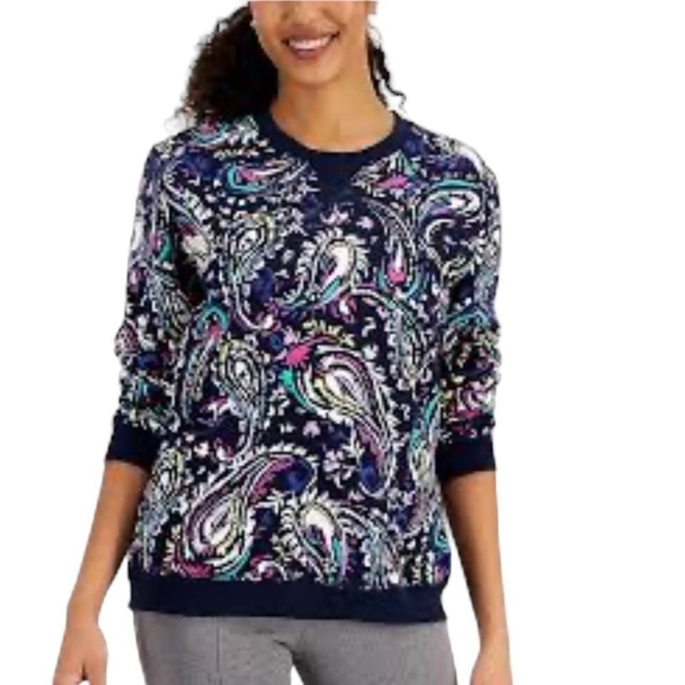 Karen Scott Jane Paisley Crewneck Top size 1X