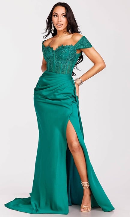 Terani Couture 231P0061 - Off-Shoulder Corset Bodice Prom Gown TERANI COUTURE 6