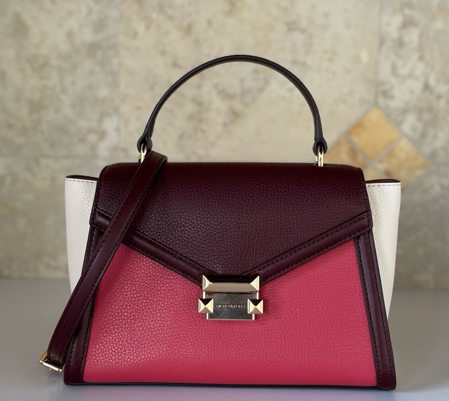 Michael Kors Whitney MD Shoulder Crossbody Bag Light Berry Multi