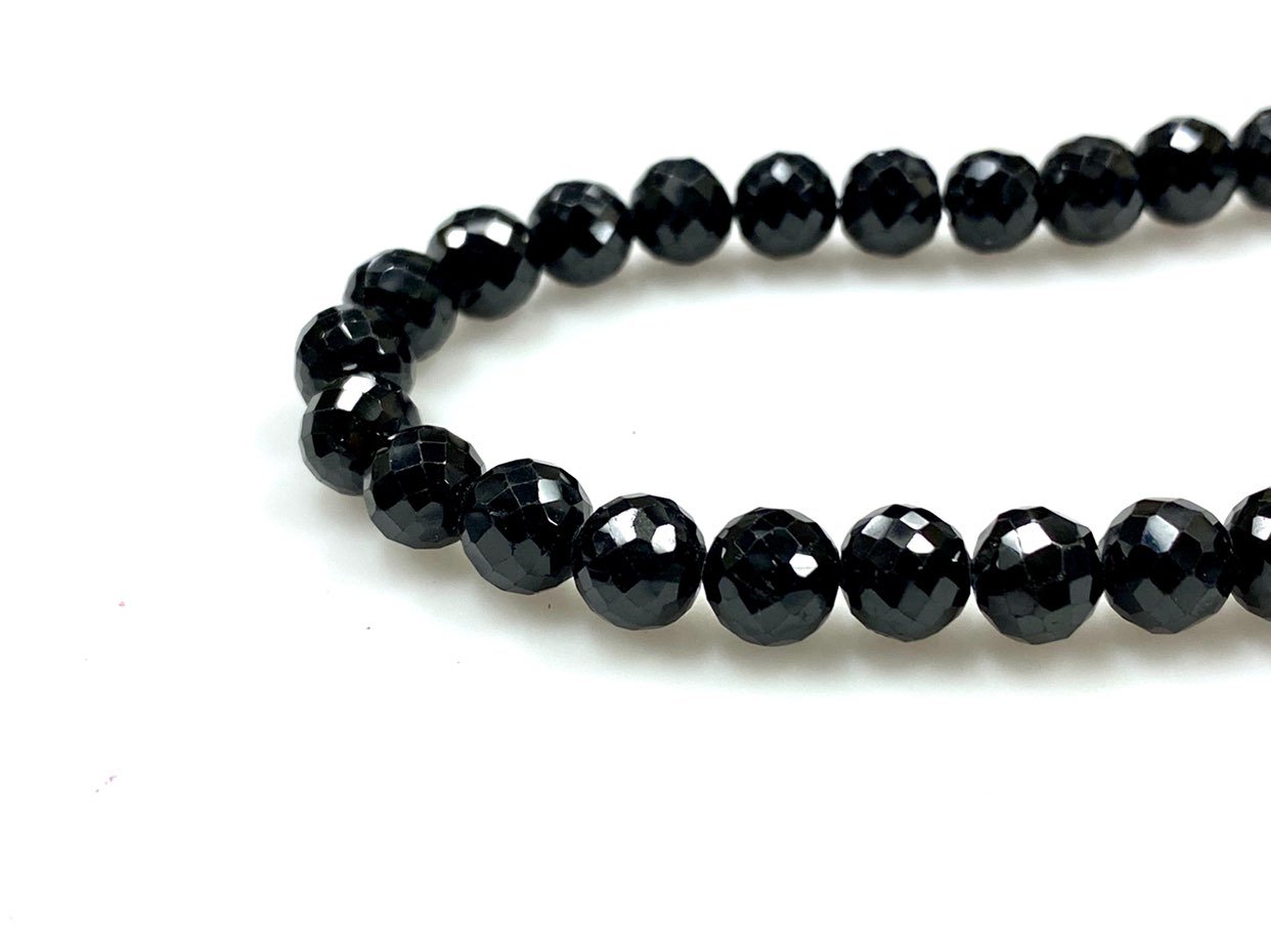 Natural Black Spinel Gemstone Bead 8mm