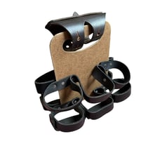 WALNUT Leather Studio Black Leather 6 Pack Beer Bicycle Carrier Masonite