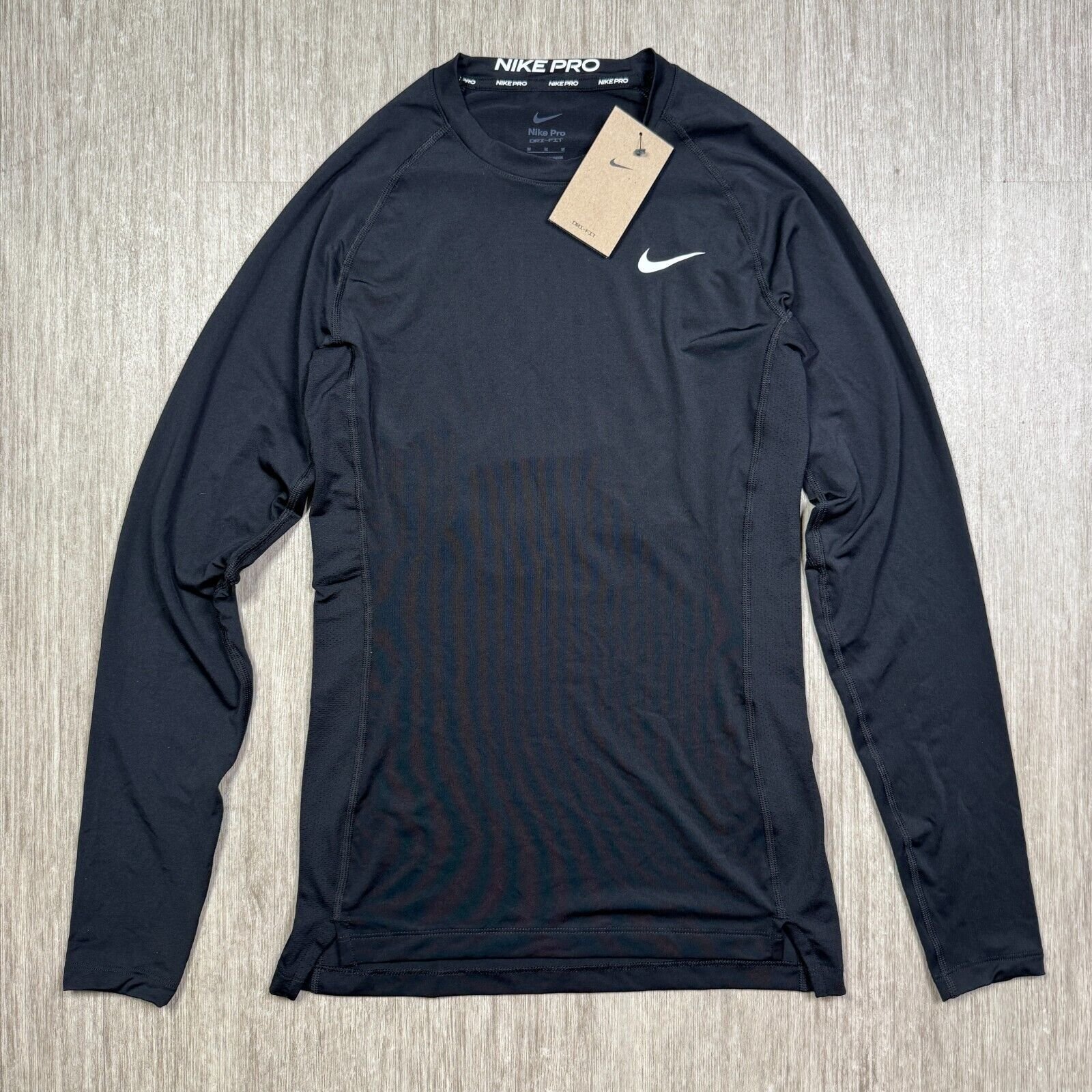 Men’s Nike Pro Long Sleeve Mock Neck Training Top Shirt Black Mens M NWT DH4791