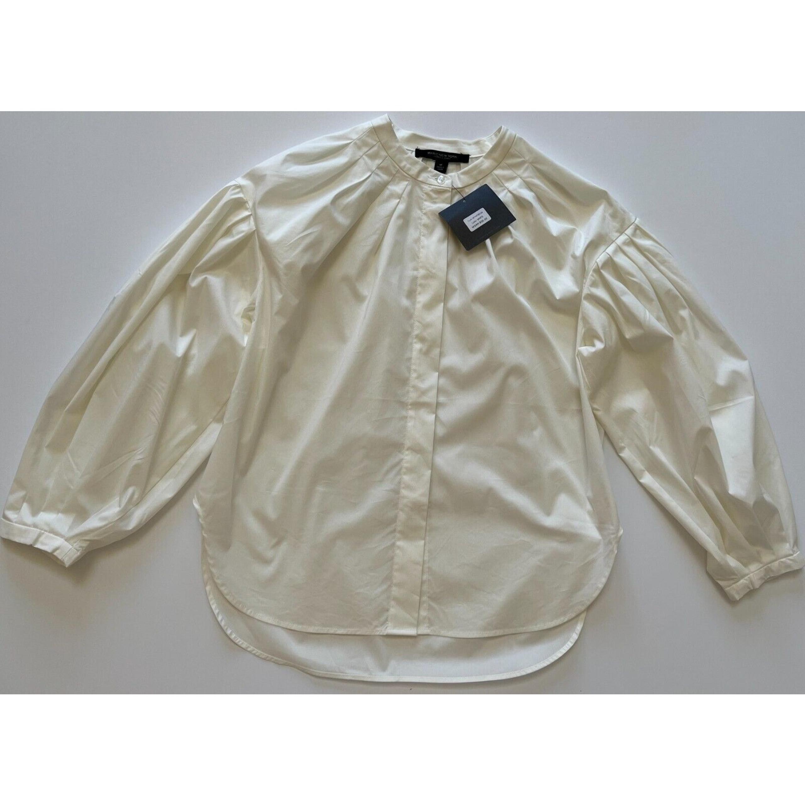 Marc New York Andrew Marc Women's White Button Down Long Sleeve Shirt Size M NWT