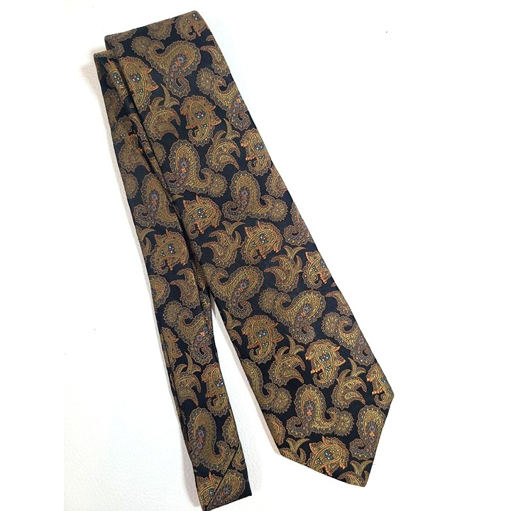 Robert Talbott Men Neck Tie Finest Silk Pointed Hand Sewn Paisley Print 59 x 4