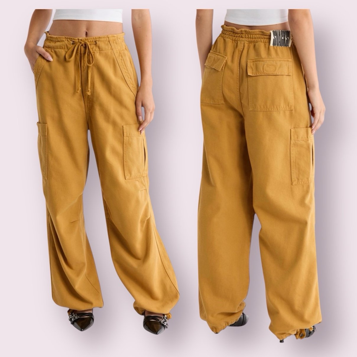 Mother The Munchie Nerdy Cargo Pants High Rise Wide Leg Sz 30 NWT Wood Thrush