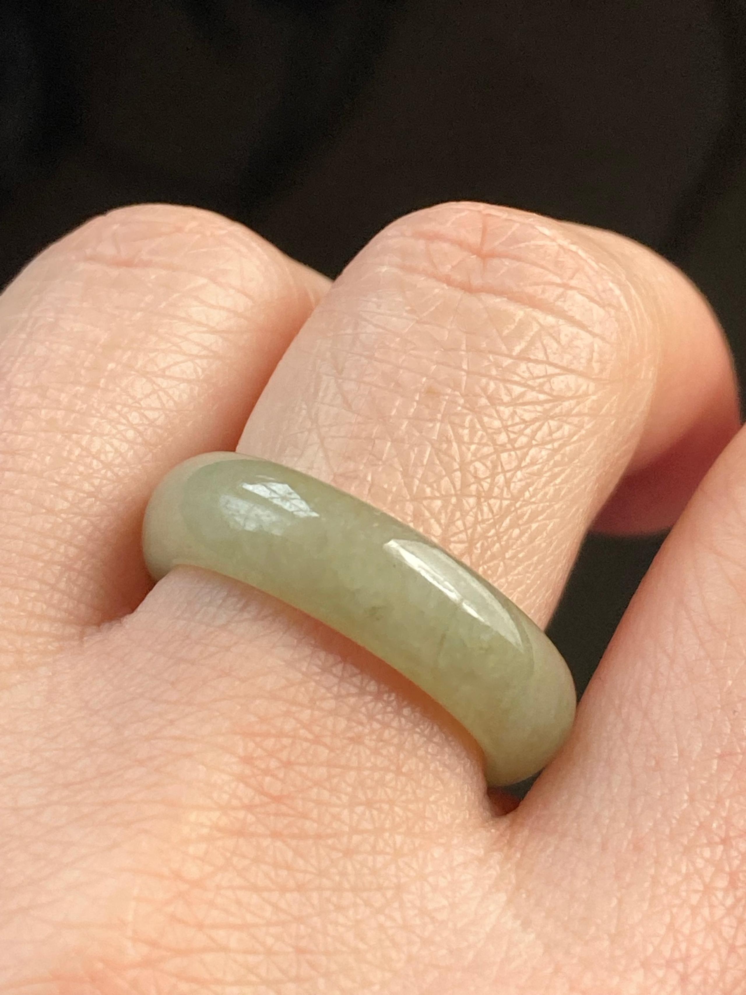 Grade A Natural icy green Jadeite Ring