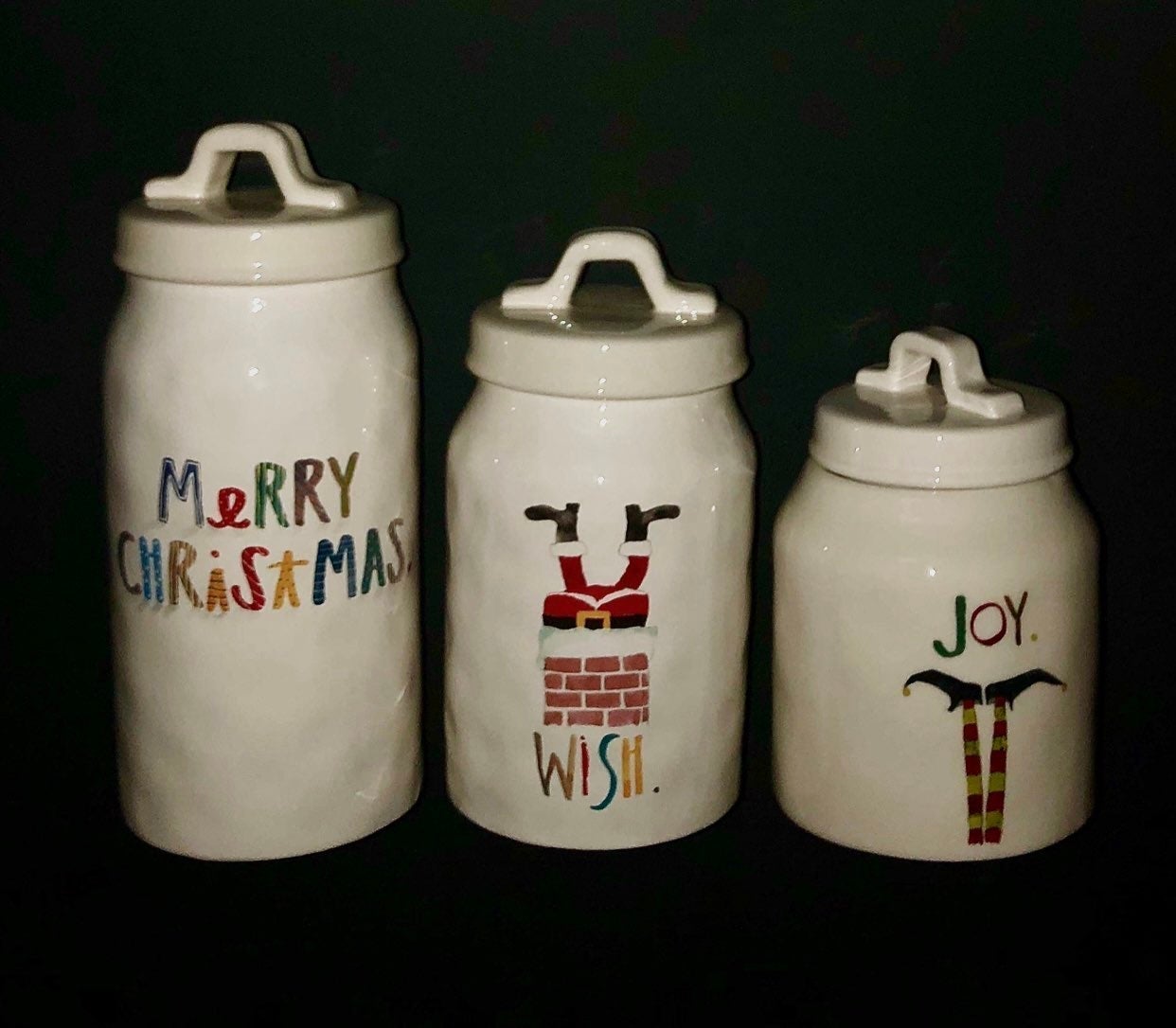 Rae Dunn 2017 Merry Christmas wish & joy set. HTF