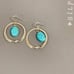 Silpada oxidized hammered twisted sterling silver turquoise hoop earrings