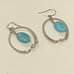 Silpada oxidized hammered twisted sterling silver turquoise hoop earrings