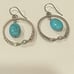 Silpada oxidized hammered twisted sterling silver turquoise hoop earrings