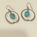 Silpada oxidized hammered twisted sterling silver turquoise hoop earrings