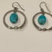 Silpada oxidized hammered twisted sterling silver turquoise hoop earrings