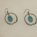 Silpada oxidized hammered twisted sterling silver turquoise hoop earrings