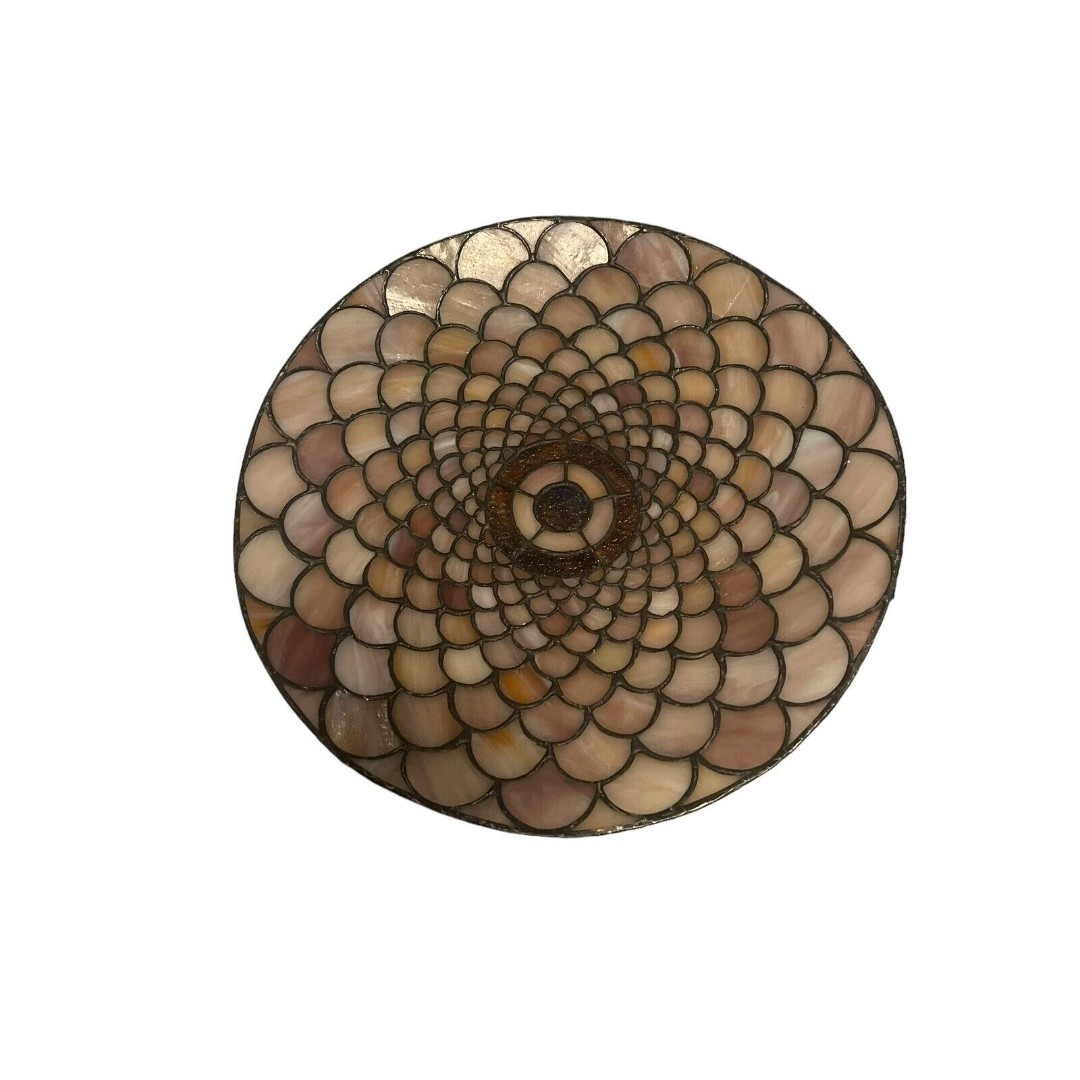 Quoizel Collectible Tiffany Style Stained Glass Serving Plate Lighting Disc 13