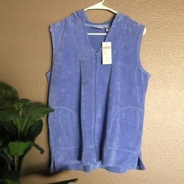 Chico's Blue Jay Dugout Spa Terry Cloth Vest