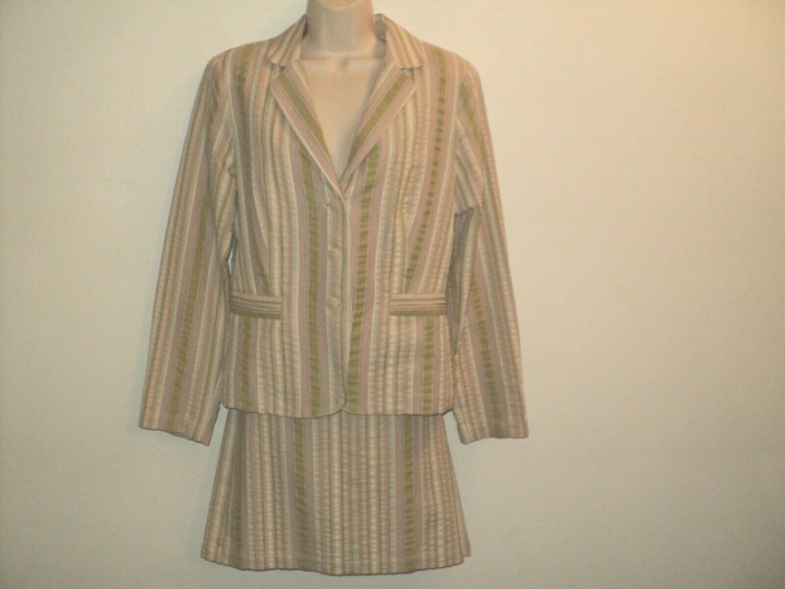 New CAbi Jacket, Sz 8, Skirt Sz 4 Stripe