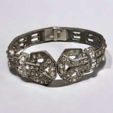 Vintage art deco.pot metal paste clamper bracelet