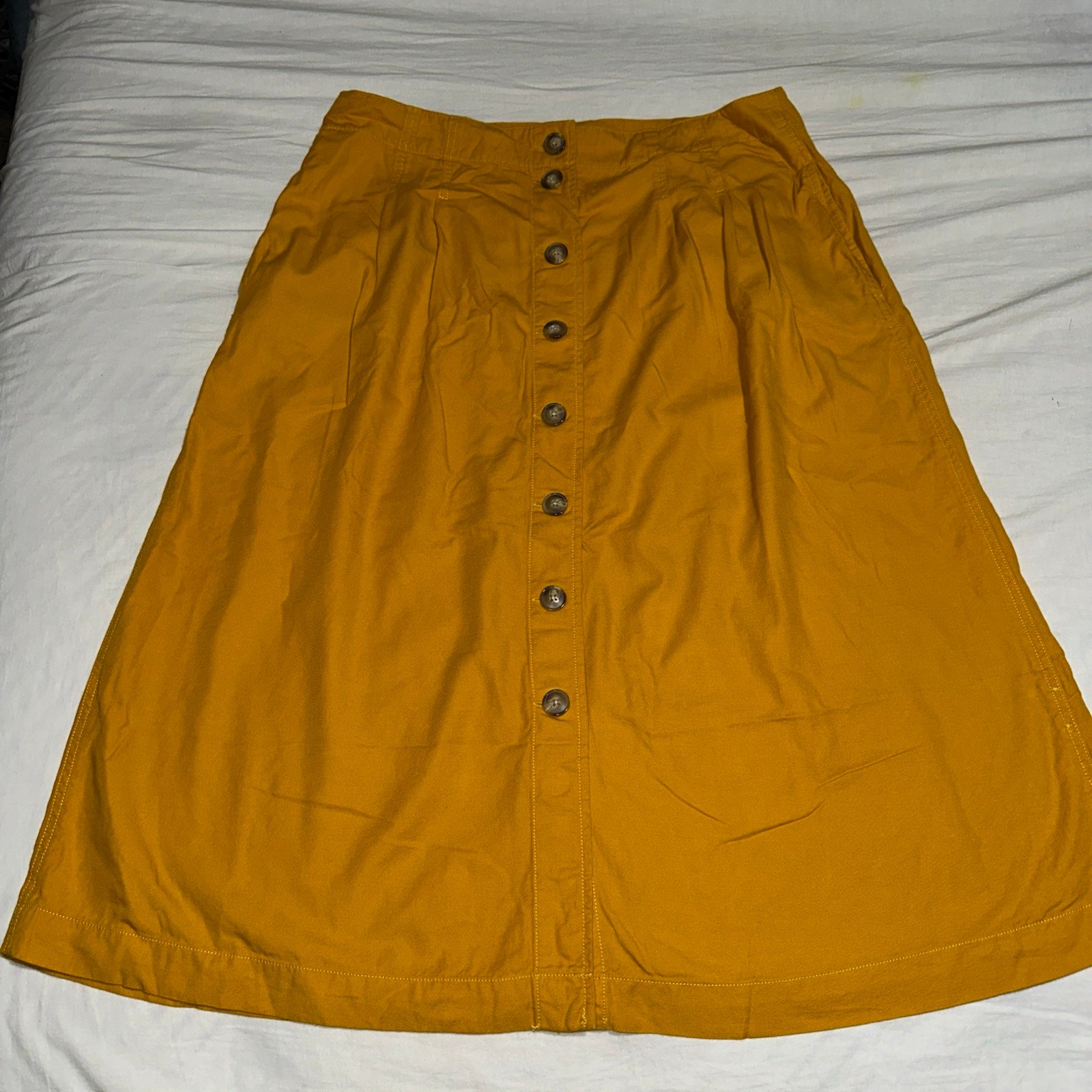 Madewell Mustard Yellow Midi Skirt