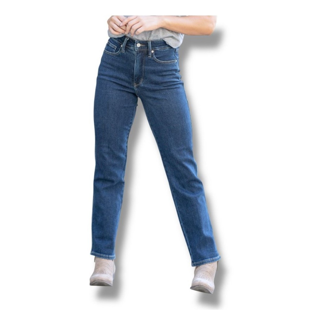Judy Blue Straight Fit Blue Denim Jeans High Rise JB88575-DK Women’s Size 32