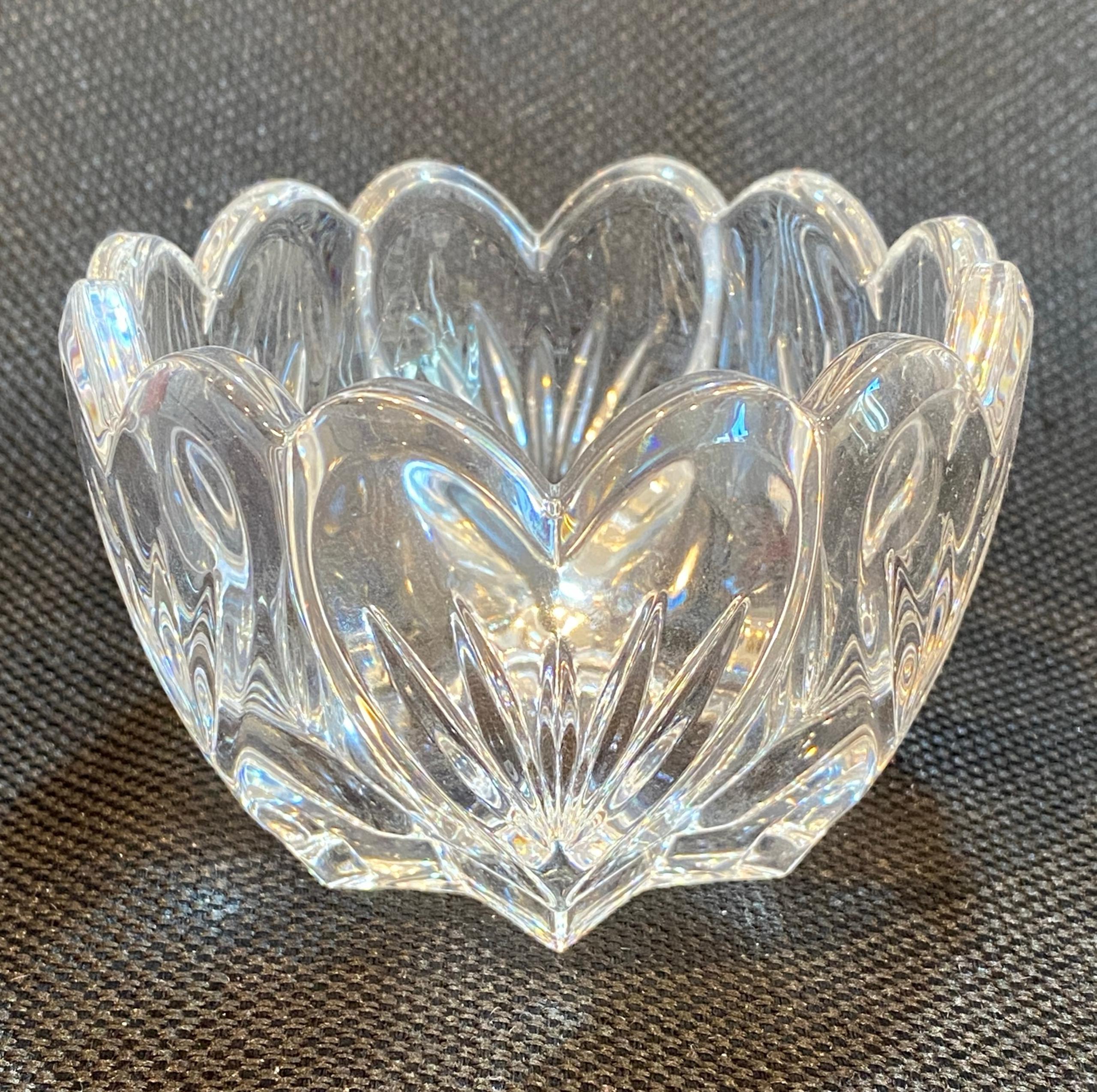 MARQUIS By WATERFORD Crystal “SWEET MEMORIES” Heart Candy Dish Votive Holder