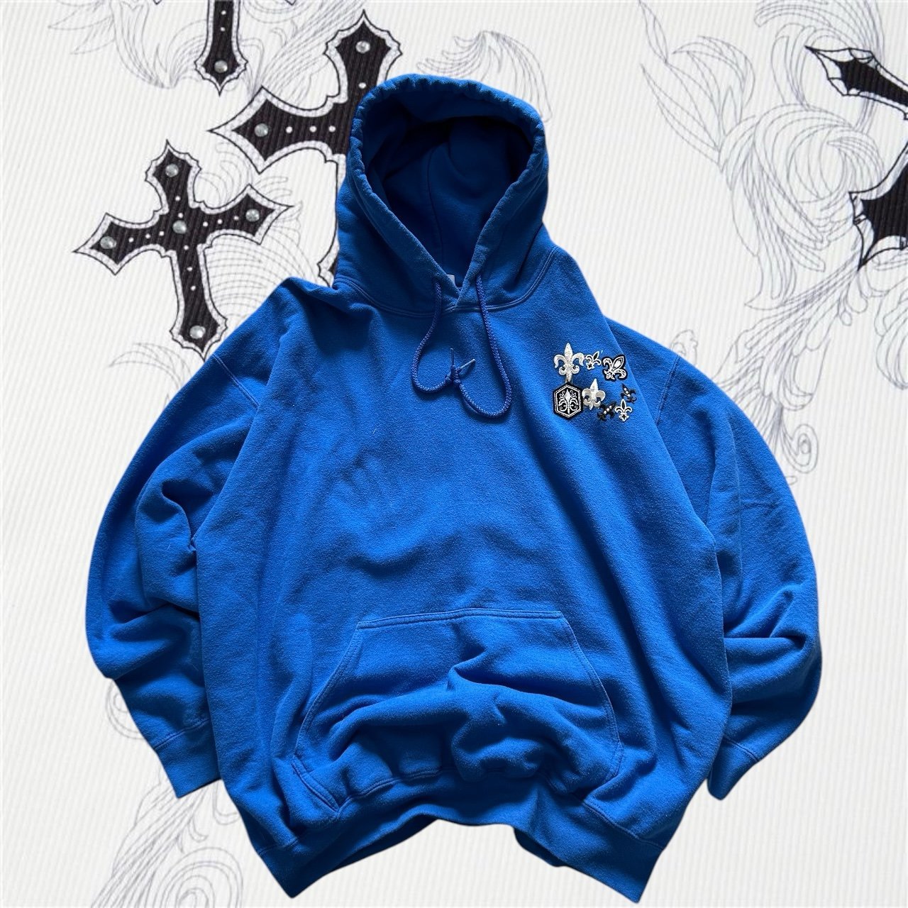 Insane Affliction Logo Blue ThrowOver Men’s Hoodie Blue Size XL