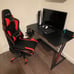 PC Gaming Desk 44 Inch Z Shaped Carbon Fiber Surface Desktop Computer Table with