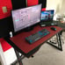 PC Gaming Desk 44 Inch Z Shaped Carbon Fiber Surface Desktop Computer Table with