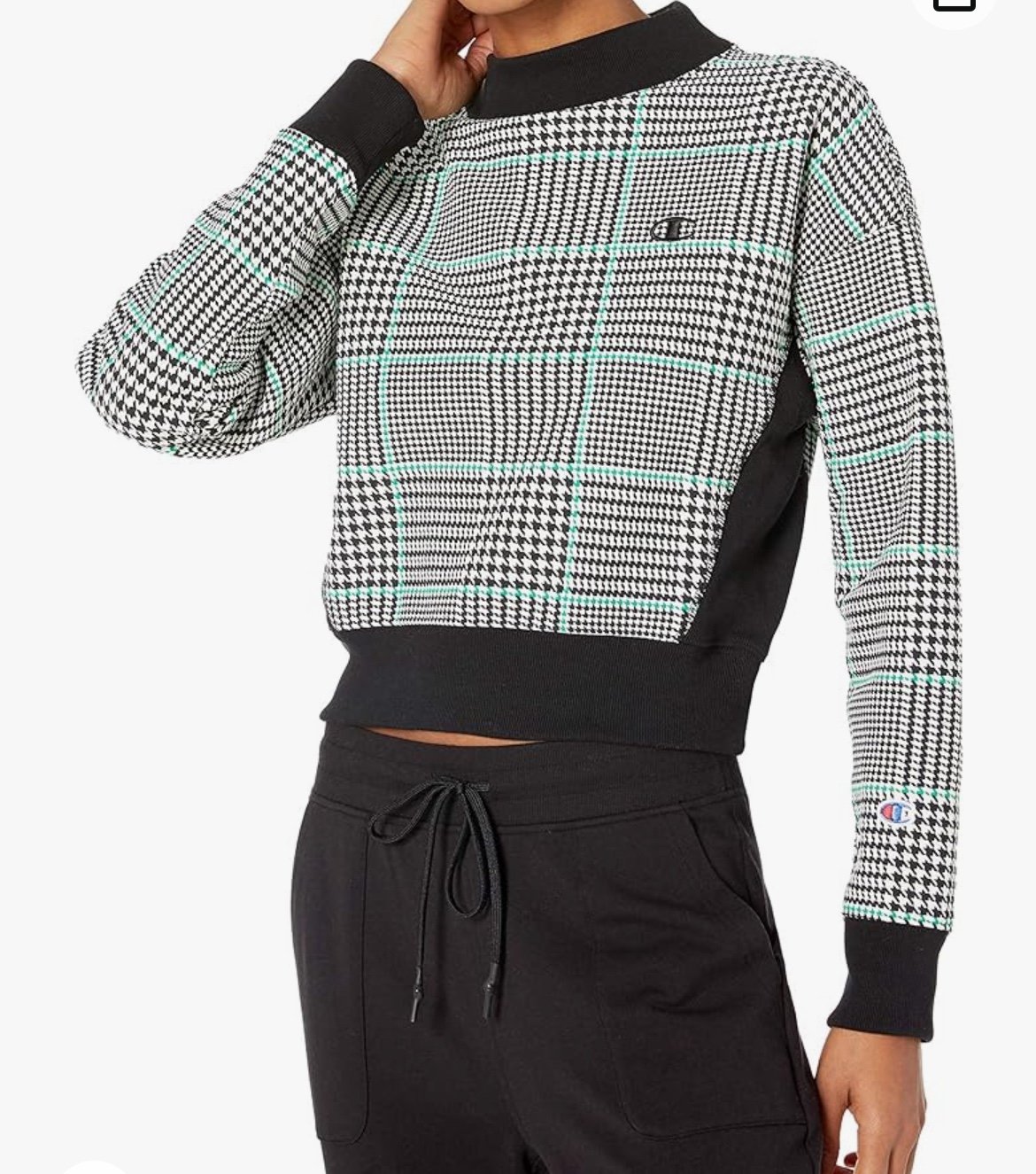 Champion reverse weave mock neck crop best sale