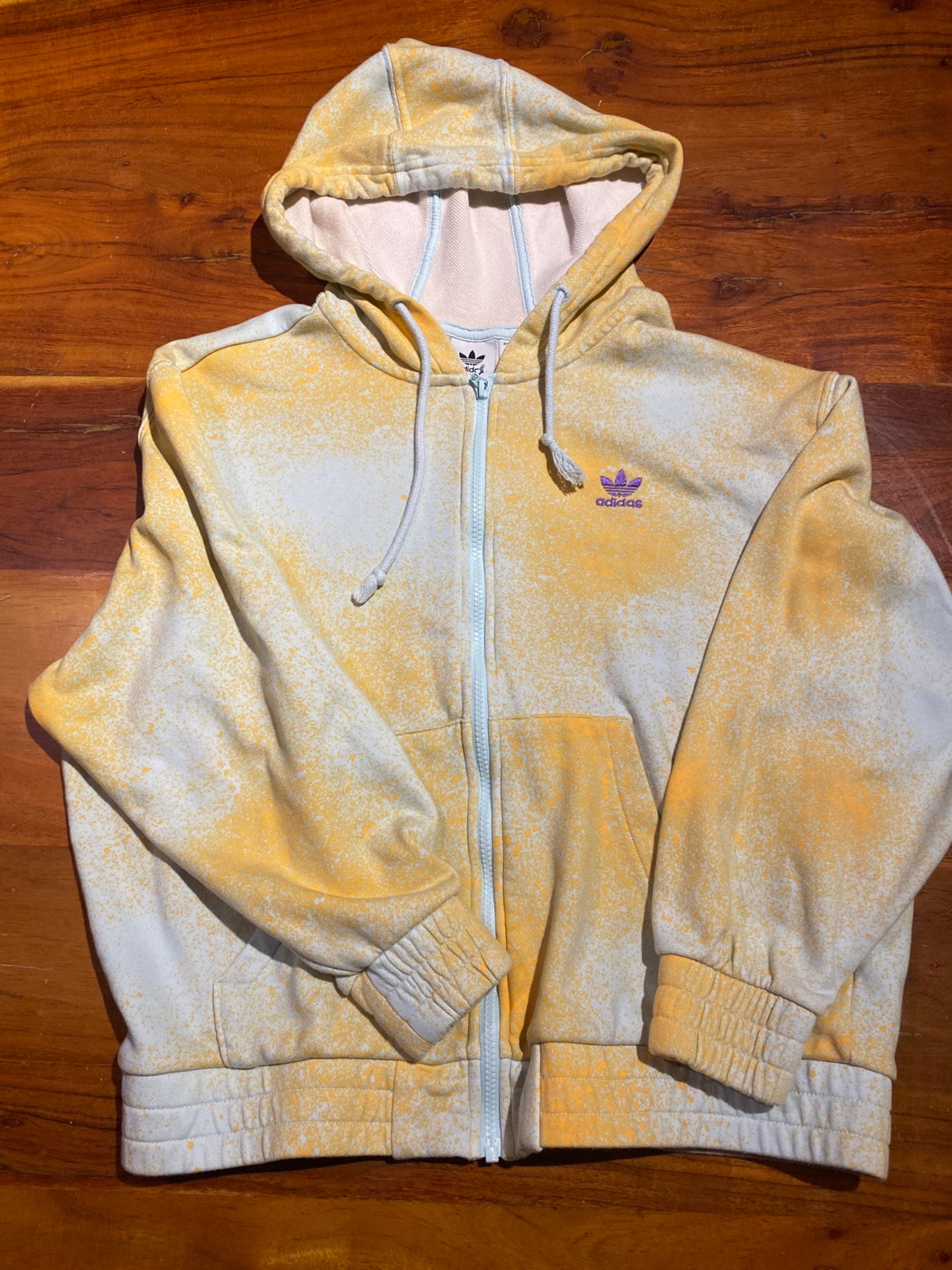 Adidas yellow and white hoodie women’s size small