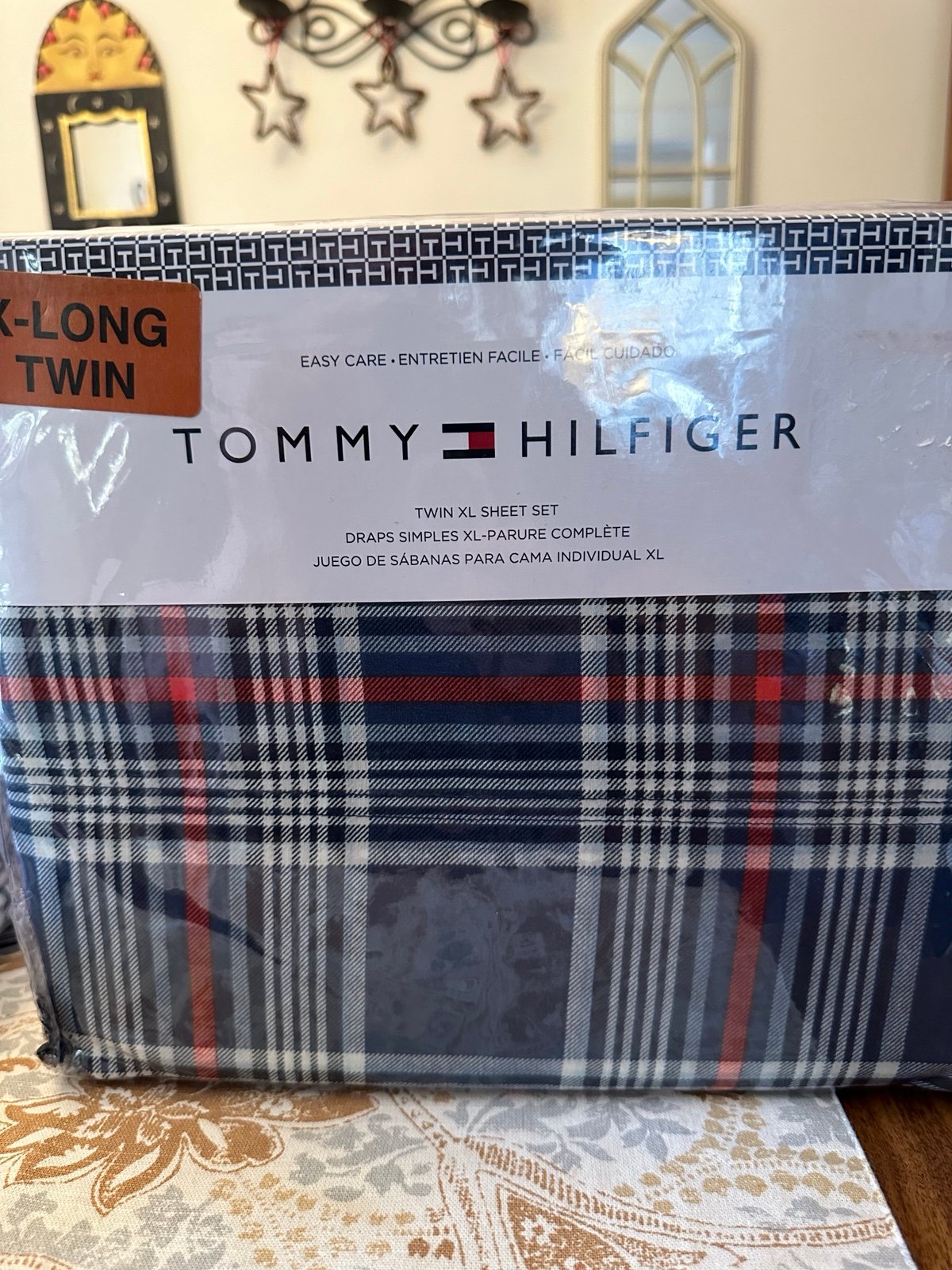 Tommy Hilfiger 3 Piece Red/Blue/White Twin XL Sheet Set Dorm NIP