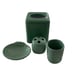 VTG 4 Pc Bathroom Set Tissue Toothbrush Holder Cup Soap Dish Sea Foam