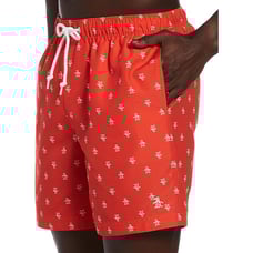 Original Penguin Men's Petes Print Swim Shorts Orange XL