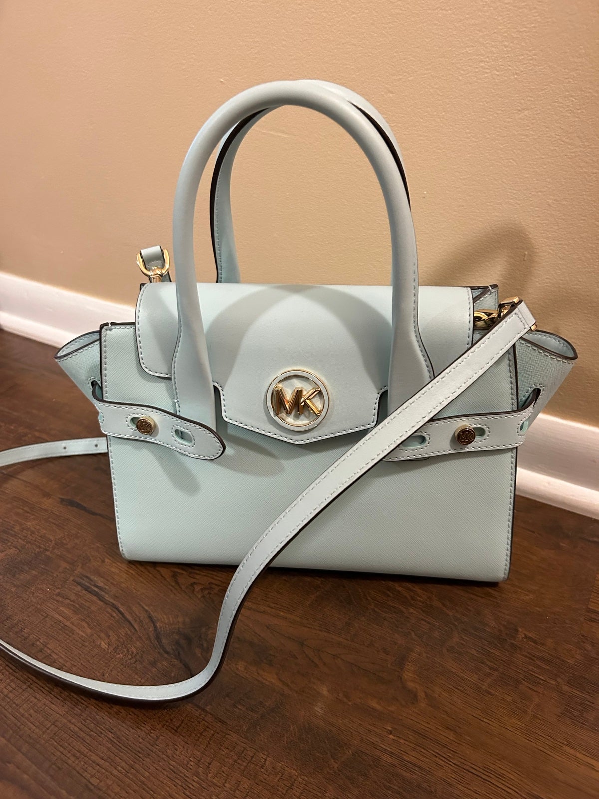 Michael Kors Carmen Belted Satchel- Vista Blue