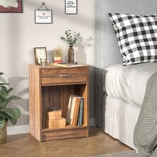 The desk side the wooden bedside table | for the office