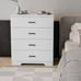GEPELCN Dresser for Bedroom White Dresser with Power Outlets Wood 4 Drawer Dres