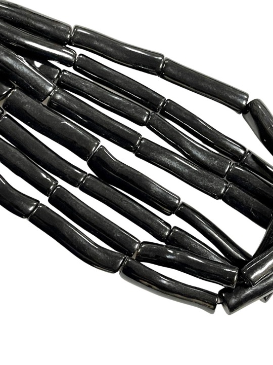 AAA Black Coral Natural Gemstone Brach Tube Shape Beads 45x10mm
