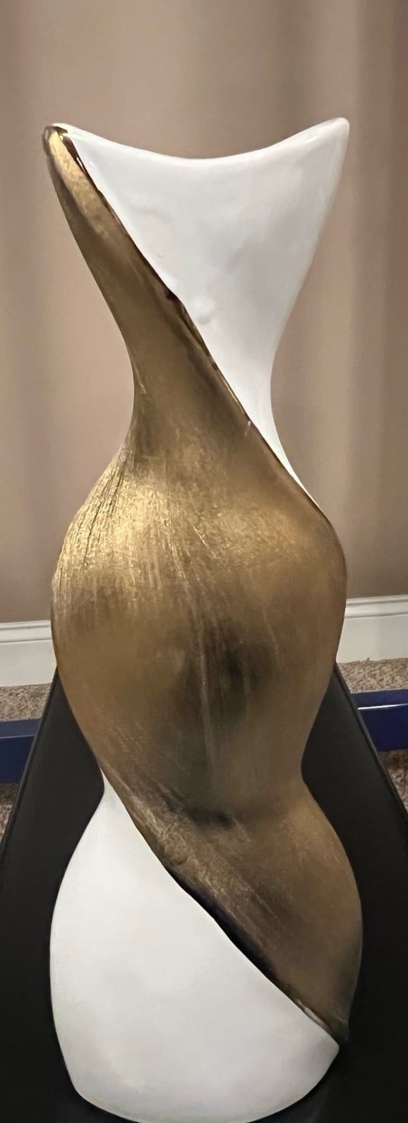 16” Twisted White Gold Vase