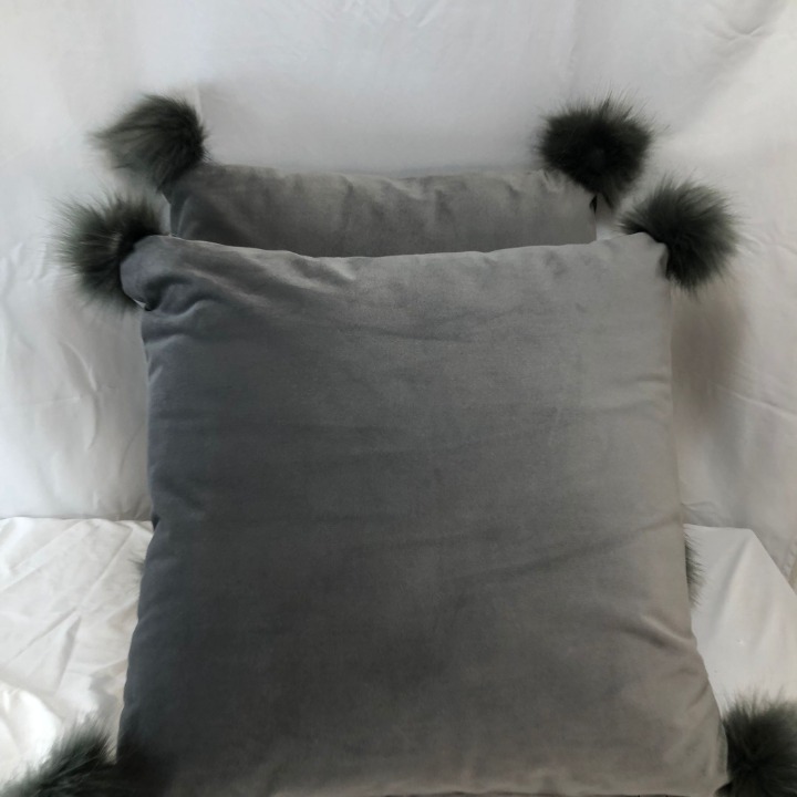 Decorative Set of 2 20 Pillows w/ Pom-Poms by Lauren McBride
