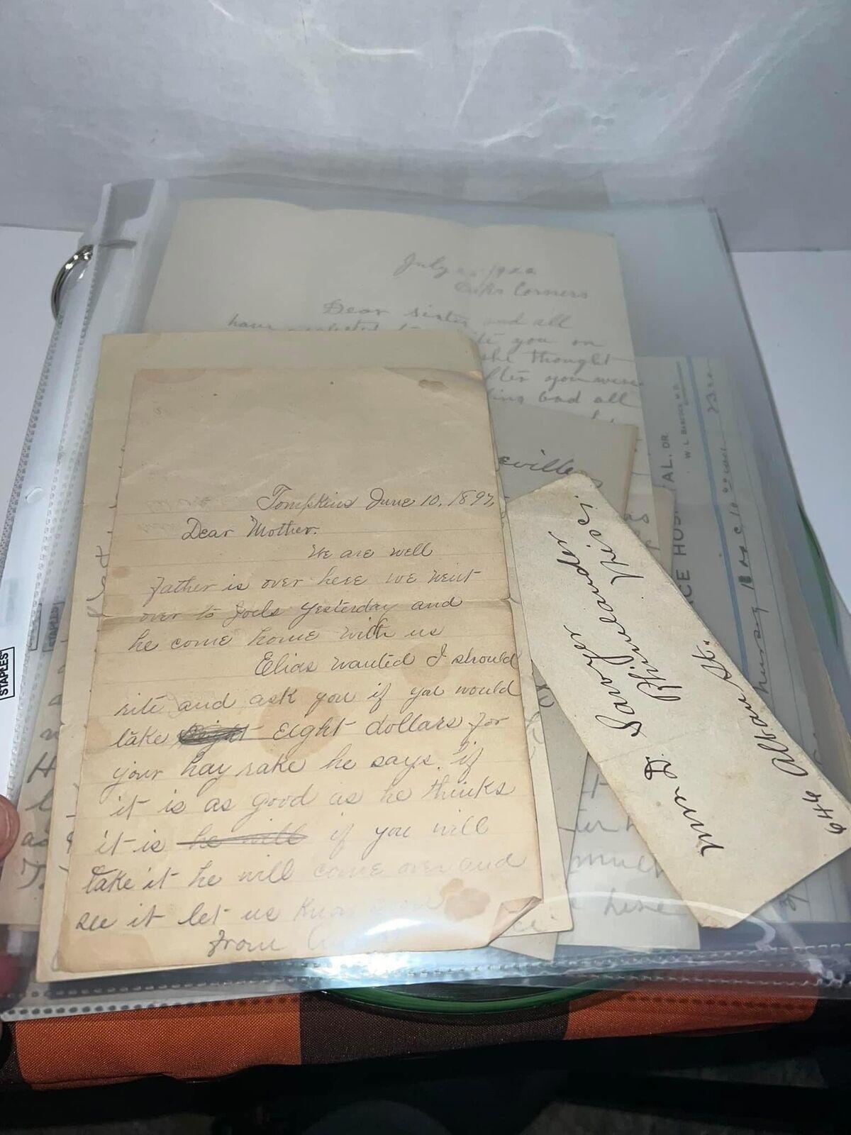 Antique handwritten Collection of correspondence letters From various family