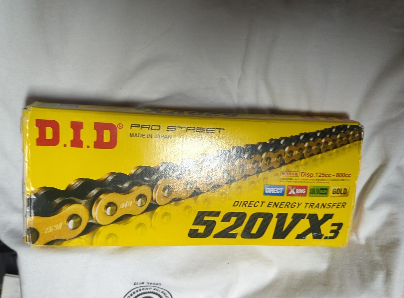 D.I.D 520VX3G-X-106FB Pro Street X-Ring Motorcycle ChainGold 125cc-800cc