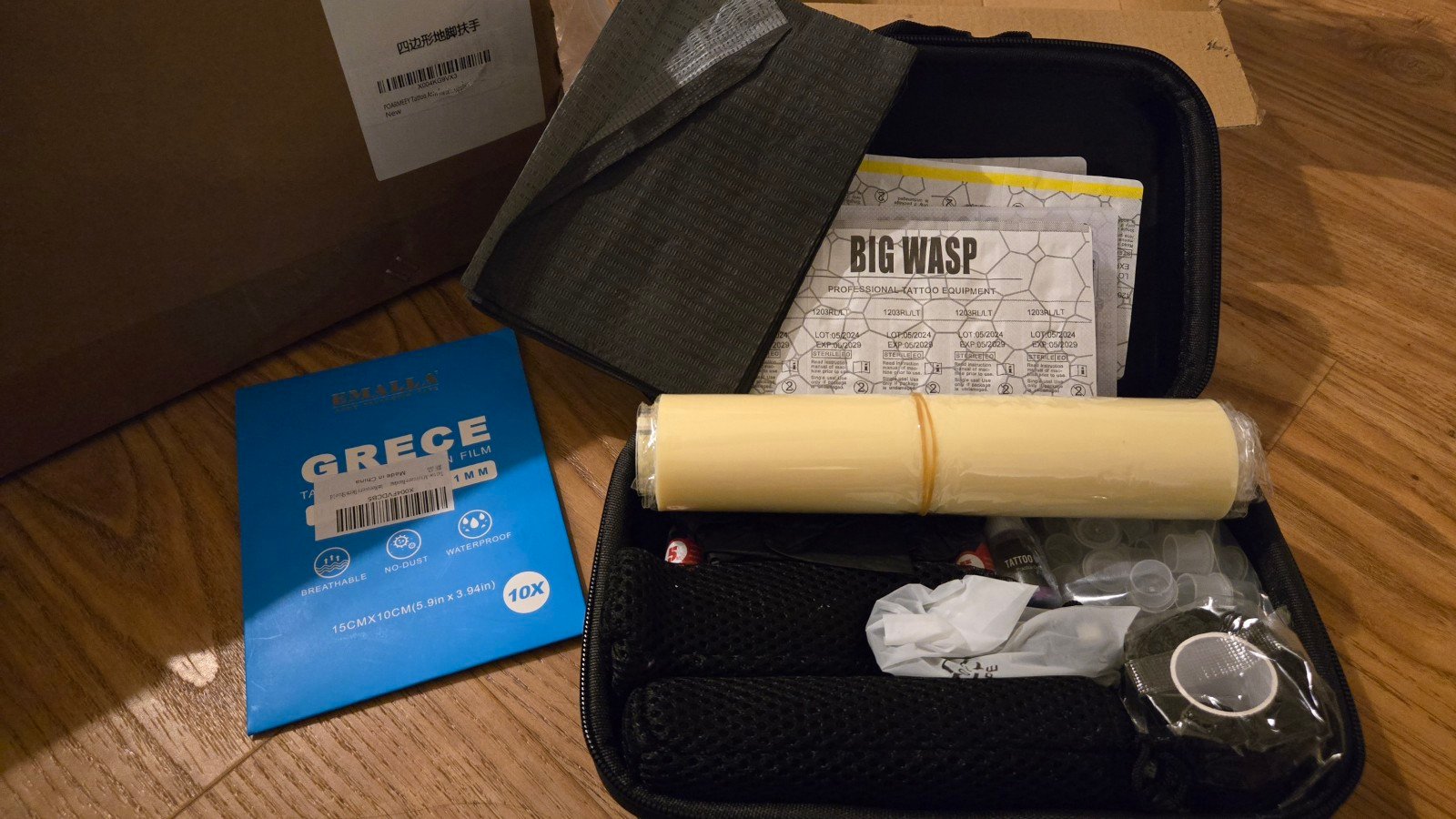 Tattoo Machine Complete Kit With Arm Stand And Aftercare Bandages