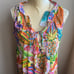 True Destination Womens Colorful Long Swim Coverup Fruit Print New Cotton Sz M
