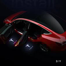 2× For Tesla Model 3 Y S X Puddle Light Car HD Logo Projector Door Accessories