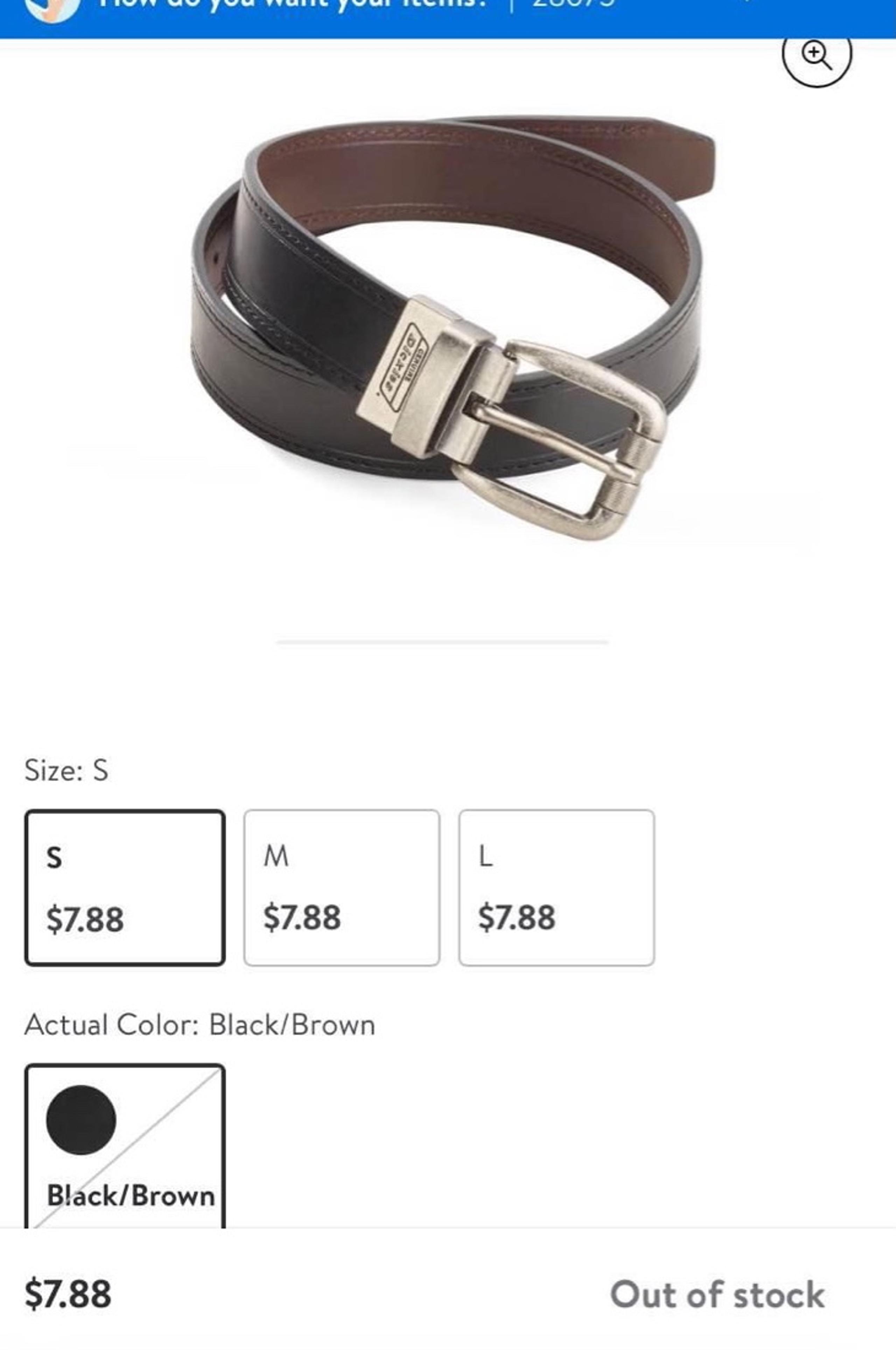 NWT dickies reversible belt