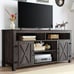 Rustic TV Stand with Sliding Door & Cabinets Media Console for TVs up to 65