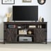 Rustic TV Stand with Sliding Door & Cabinets Media Console for TVs up to 65