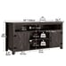 Rustic TV Stand with Sliding Door & Cabinets Media Console for TVs up to 65